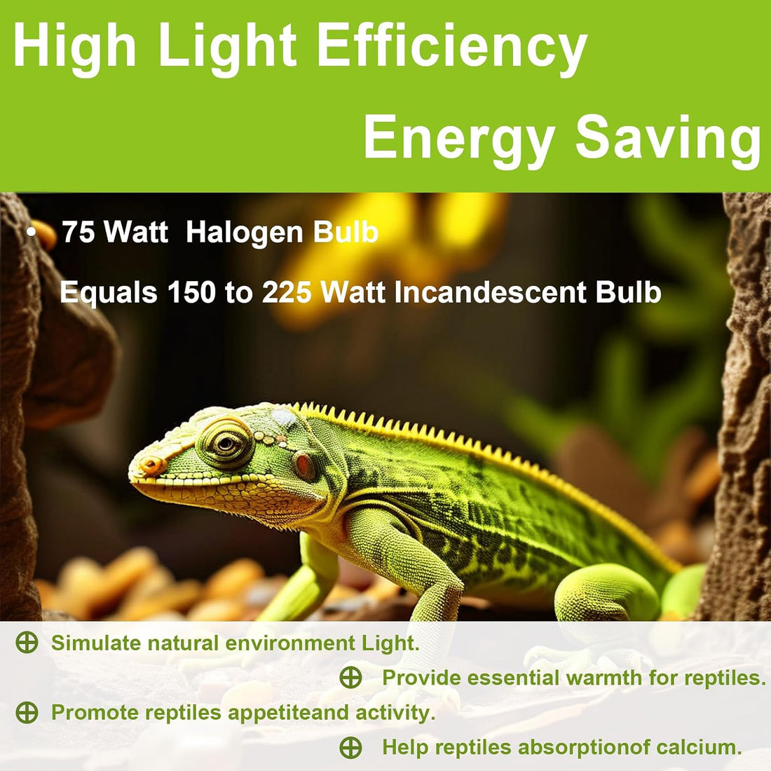 UVB UVA Reptile Light Bulb 25W Bulb for Reptiles and Amphibians Tanks