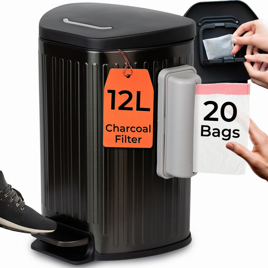 Dog Poop Trash Can Outside with Lid