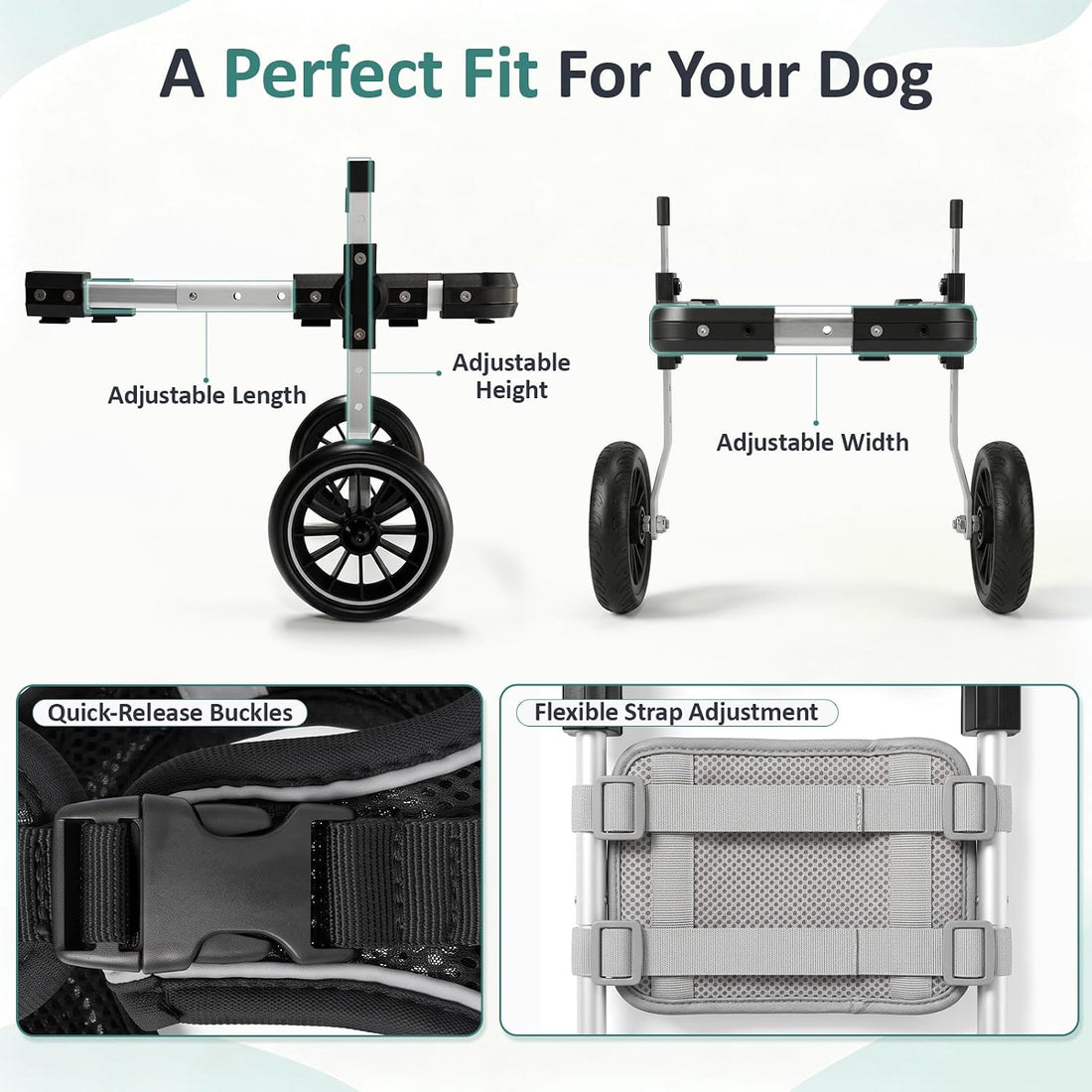 Small Dog Wheelchair for Back Legs, Adjustable Mobility Aids