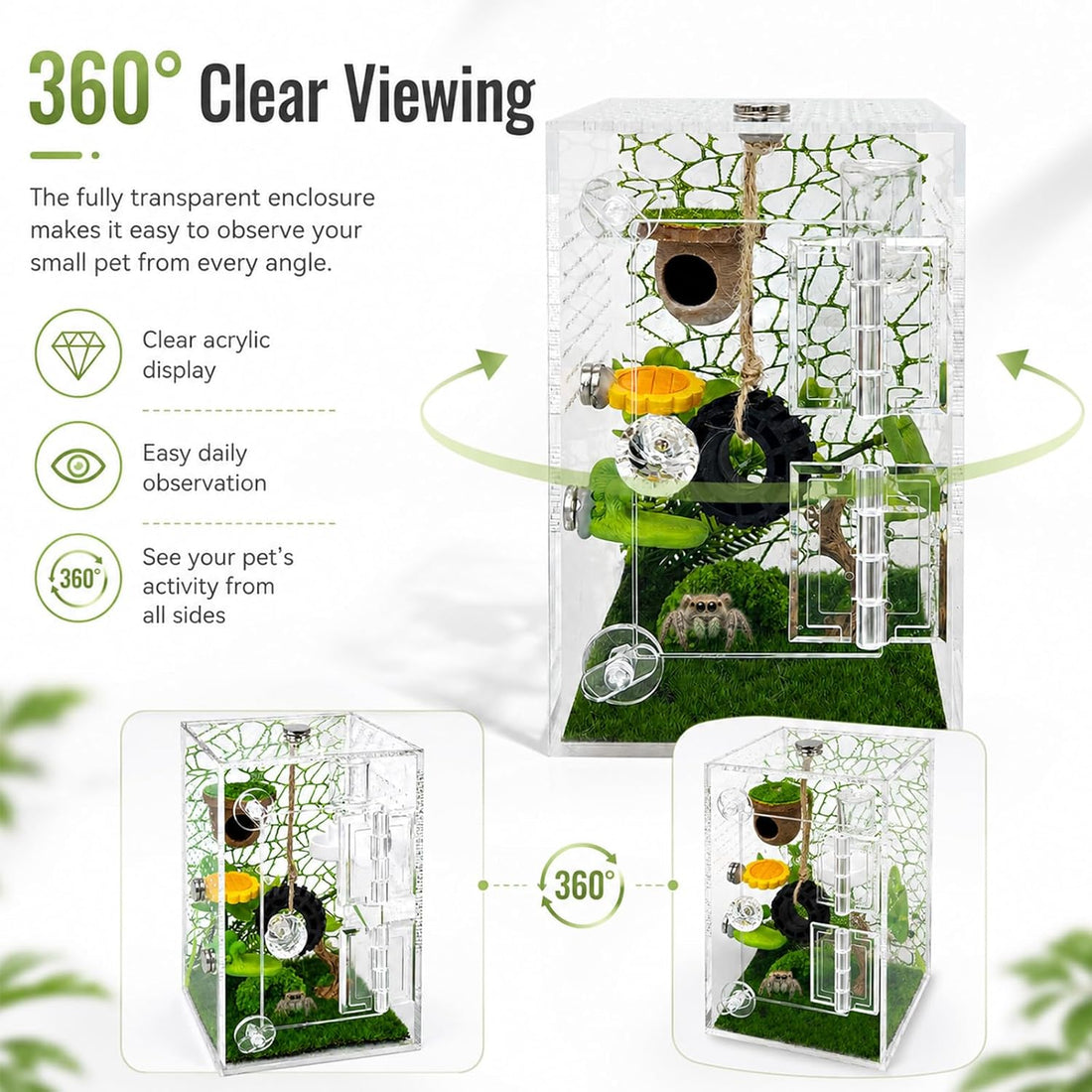 Jumping Spider Enclosure Accessories Kit,Transparent Spider