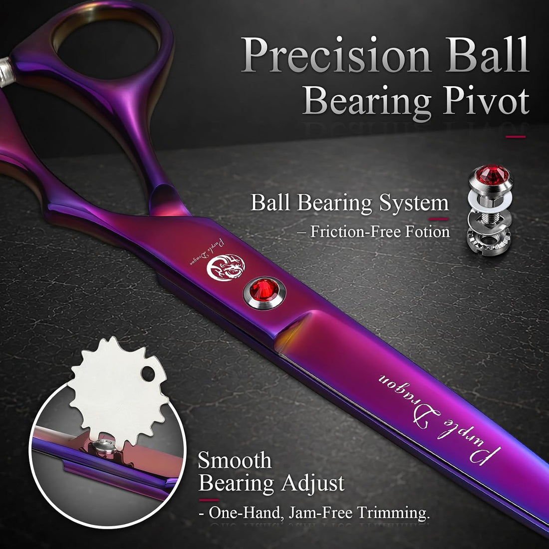 Purple Dragon Dog Grooming Scissors Set