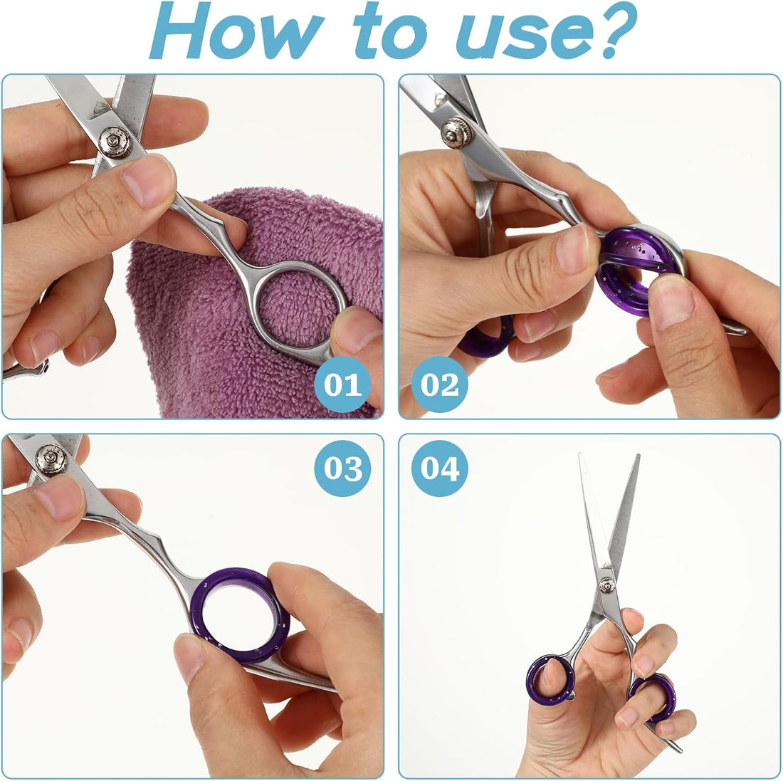12 PCS Scissors Finger Rings Soft Silicone Scissors for Pet Grooming
