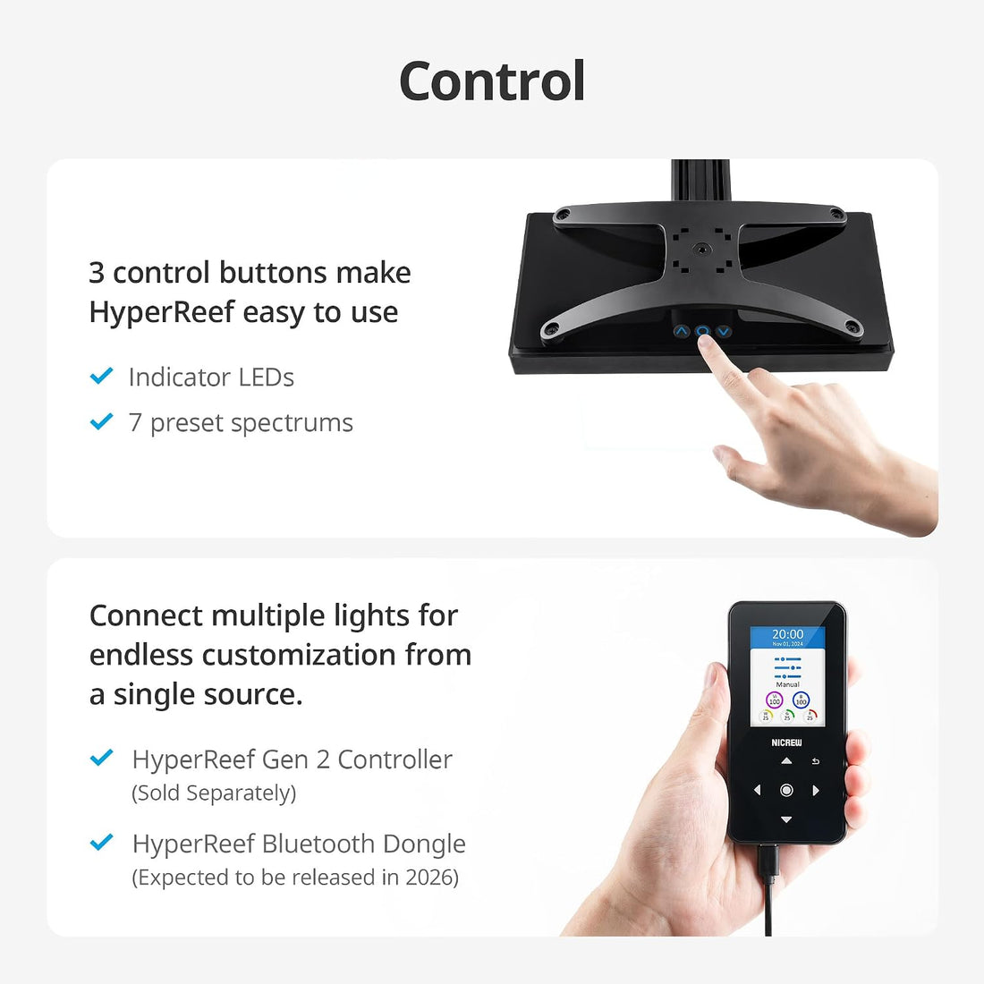 NICREW HyperReef 100 Gen 2 LED Reef Aquarium Light