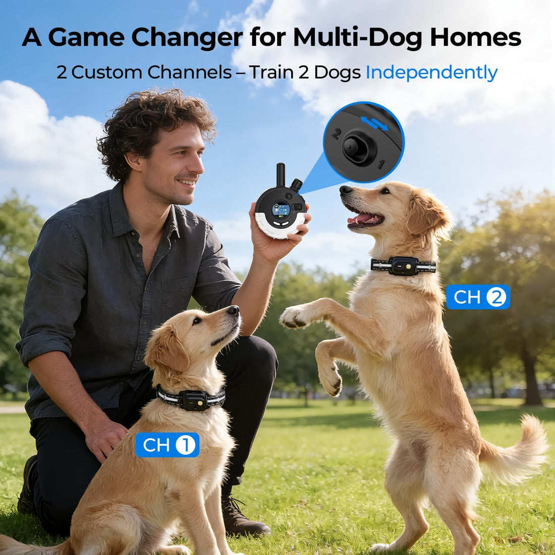 Dog Shock Collar with Remote, 3300FT Range, 2 Receiver Collars