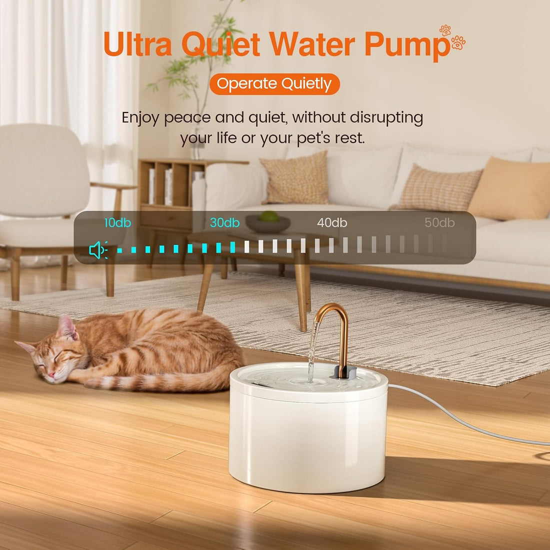 MISFANS Ceramic Cat Water Fountain - 2.1L/71oz