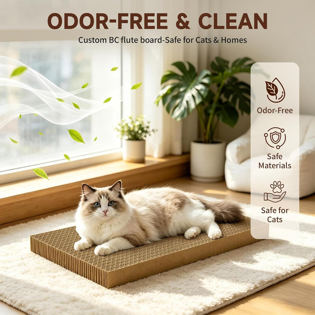 5-Pack Reversible Cat Scratcher,Cat Scratch Pad for Indoor Cats