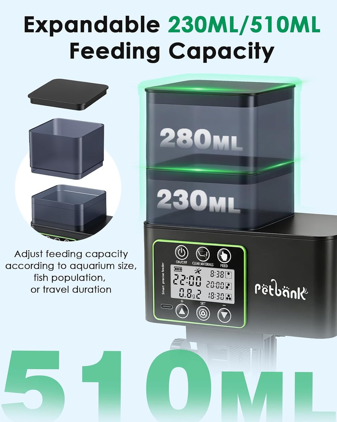 Automatic Fish Feeder for Aquarium - 0.1-2g Precise Portion Control