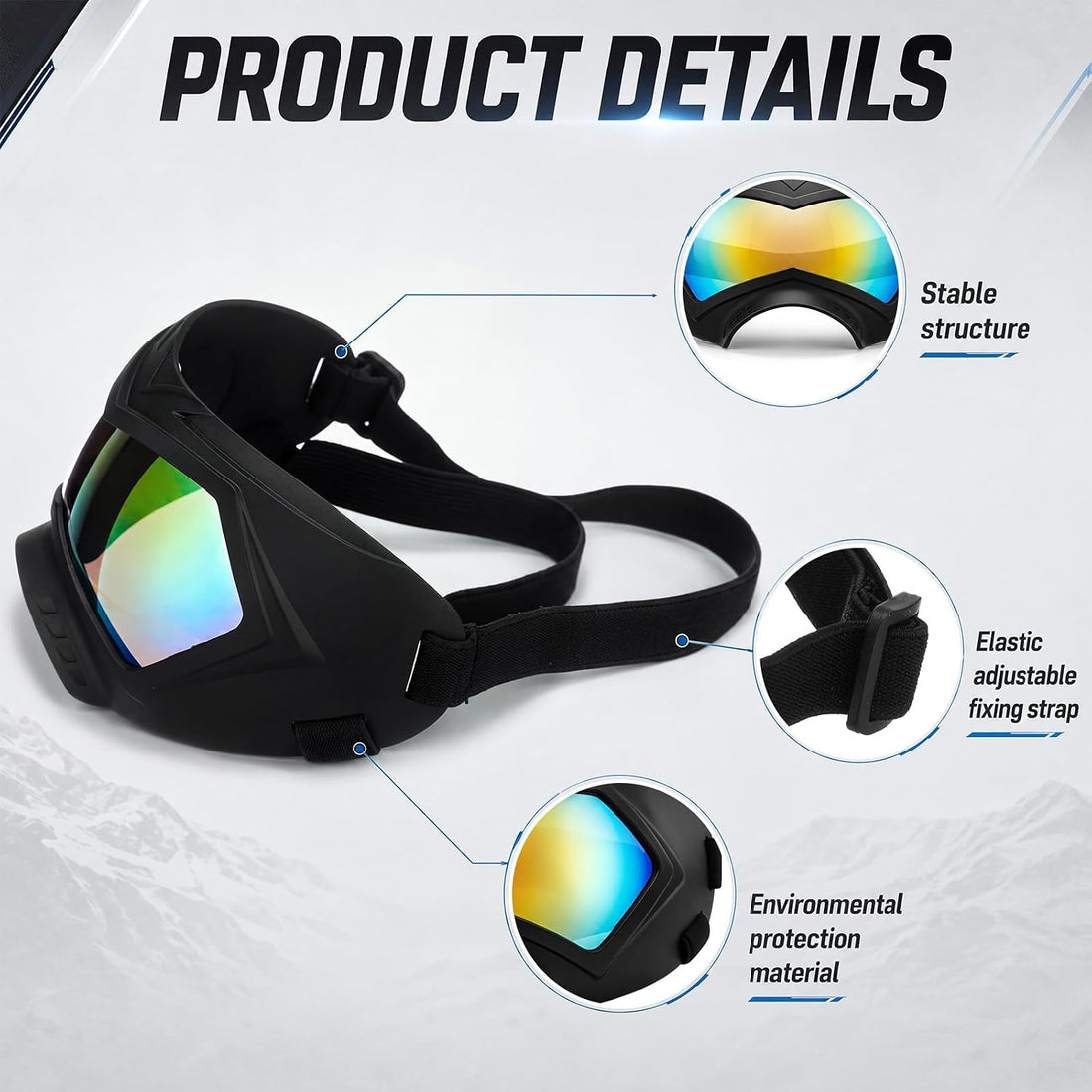 Dog Goggles for Large Dogs Eye Protection Wide Snout