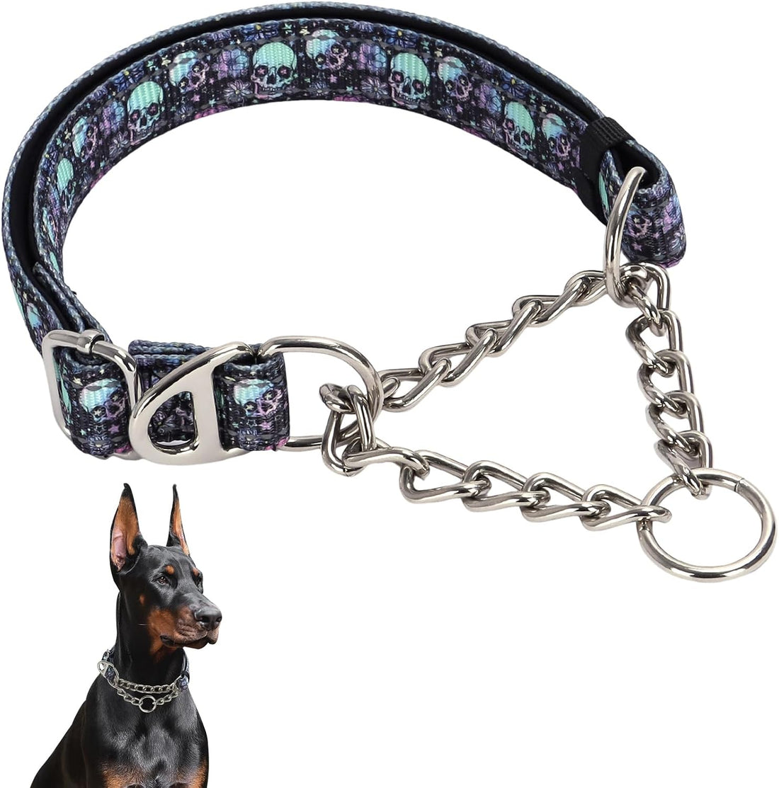Choke Collar for Dogs,Chain Martingale Dog Training Pulling Collar