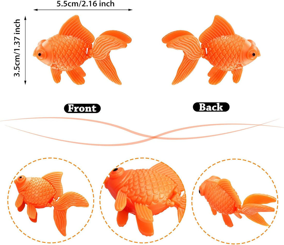 Sumind 30 Pcs Fake Goldfish Plastic Floating Artificial Goldfish