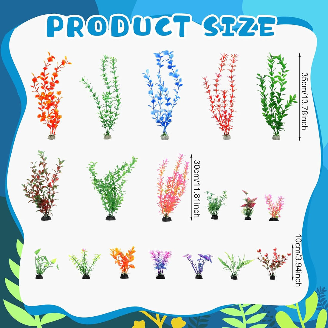Outus 18 Pcs Artificial Seaweed Plants Ocean Theme Party Table