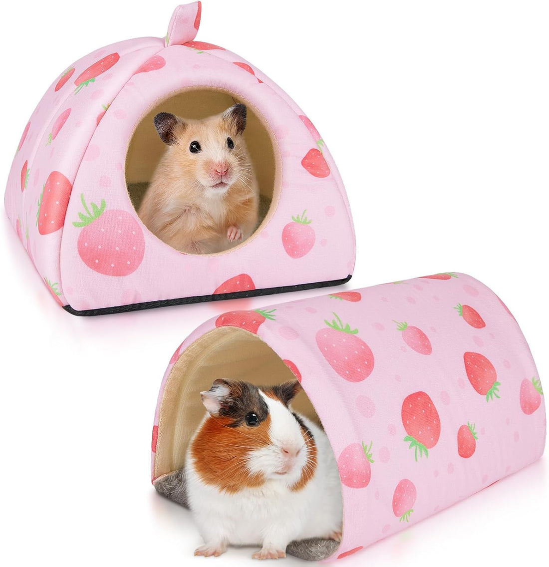 Bienbee Guinea Pig Hideout, 2 Piece Washable Set for Small Animals