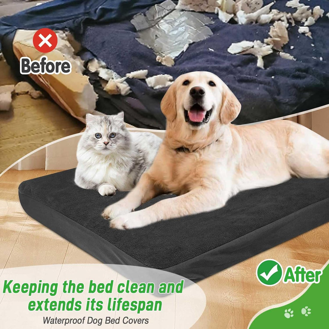Dog Bed Covers Replacement Waterproof for Dog Bedding Washable Grey 2