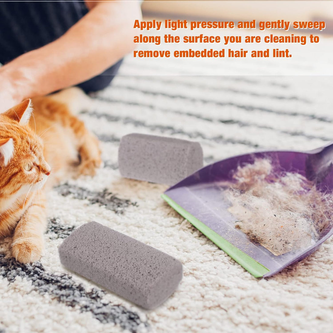 2 Pieces Pet Hair Remover for Cat Hair Removal Pumice Stone Tool