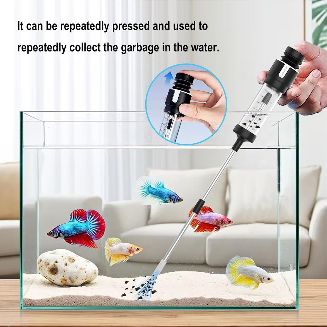 Carefree Fish Aquarium Gravel Vacuum & Precision Suction Nozzle