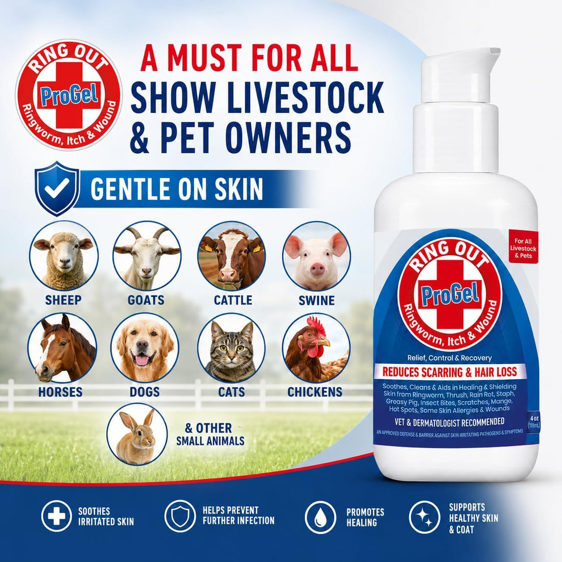 Ring Out ProGel Targeted Wound Care for Sheep, Goats, Cats