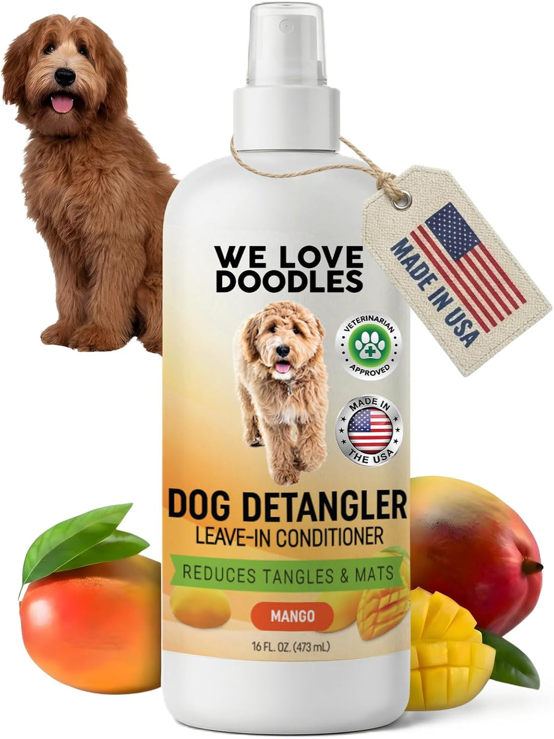 Dog Detangler Spray, Leave-in Conditioner Spray for Dogs, Unscented