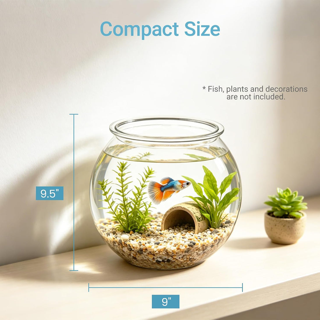 Koller Products 1-Gallon Plastic Round Fish Bowl