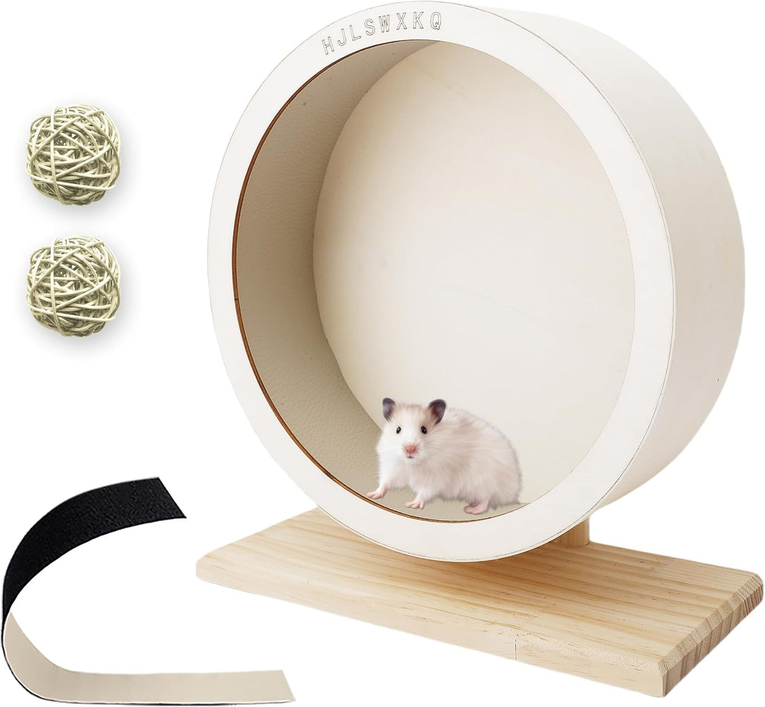12 in Large Silent Wooden Hamster Wheel，Removable Washable Track