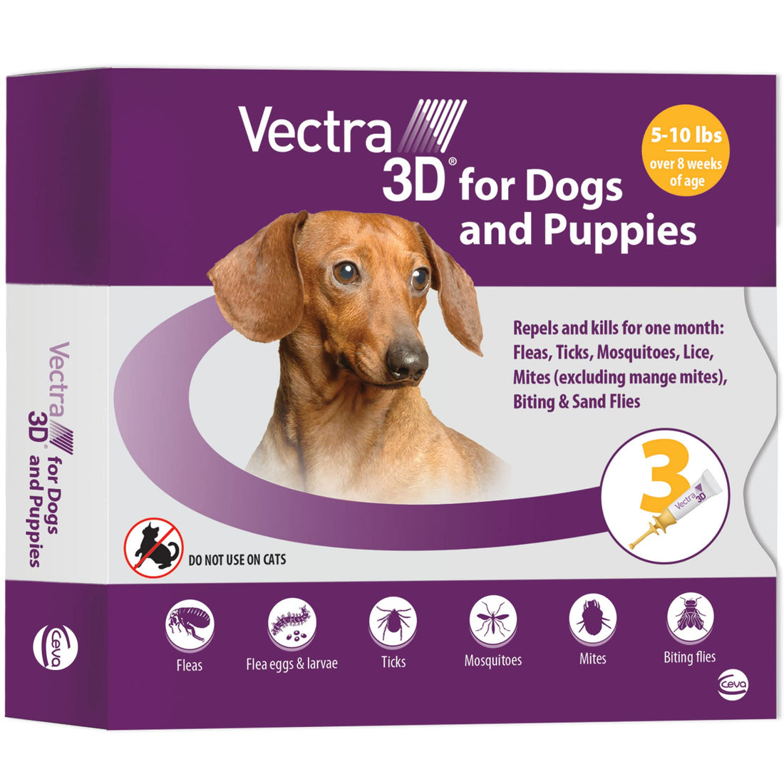 Vectra 3D Flea and Tick Prevention for Extra Small Dogs 5-10 lbs