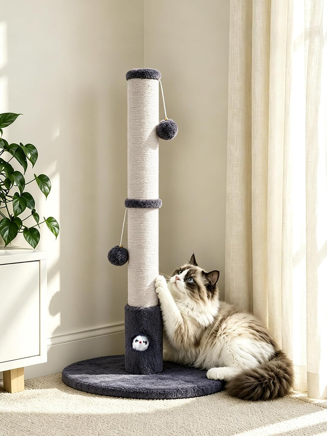 Woochpet Funny Cat Scratching Posts Sturdy Scratcher Posts 33''