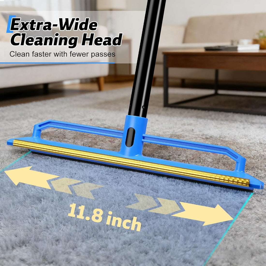 BUVE 2 in 1 Carpet Rake for Pet Hair Removal Tool