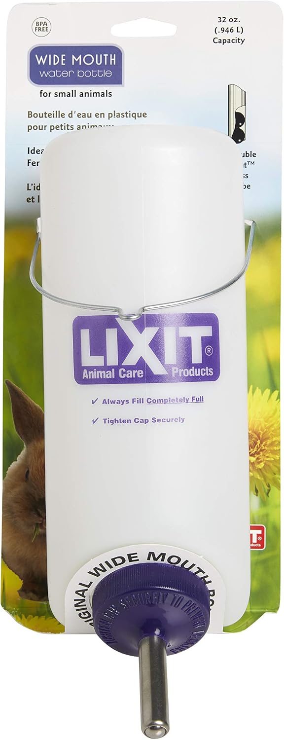 Lixit Pet Wide Mouth Water Bottle (16 oz), translucent, 8802
