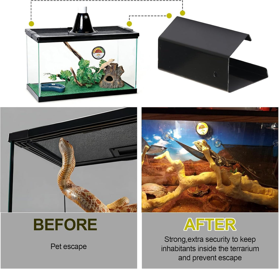 6Pack Reptile Terrarium Covers Heavy Duty Screen Clips for 5-29