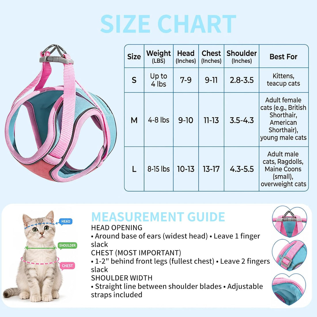 Cat Harness and Leash, Escape-Proof Cat Harness Set
