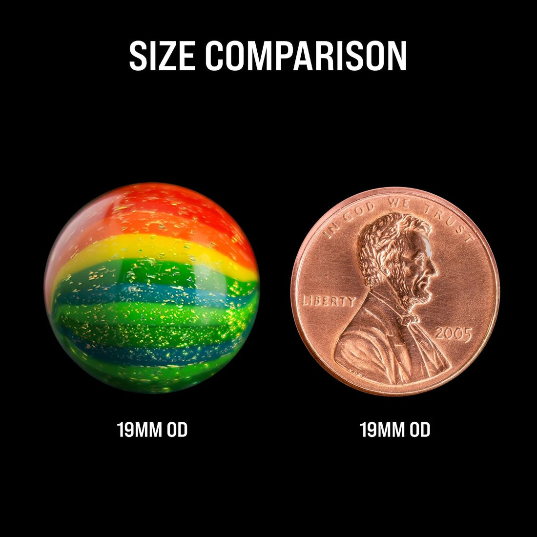 Dichro Rainbow Glass Sphere Marbles | Two 6mm Marbles