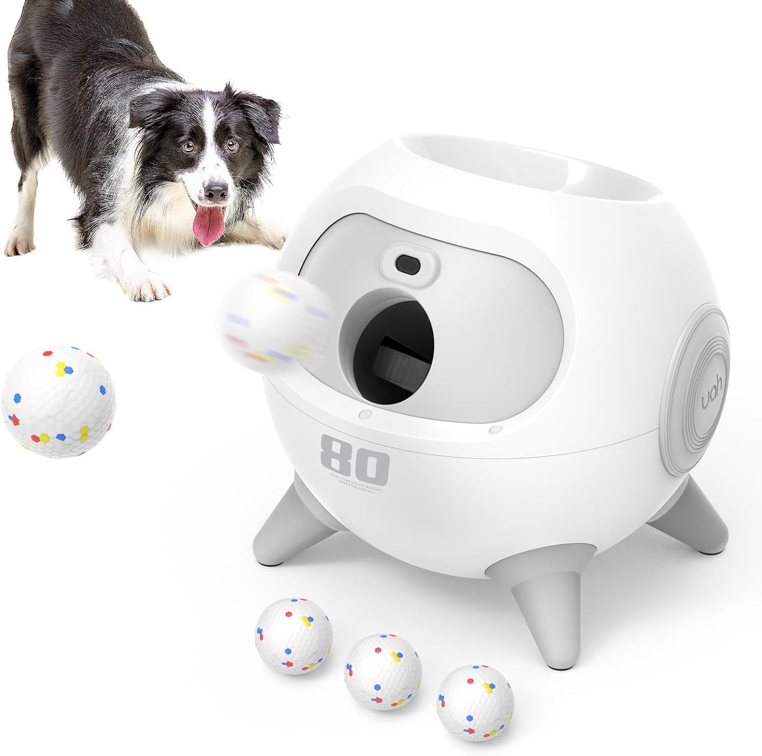 uahpet Automatic Ball Launcher for Dogs with Obstacle Detection