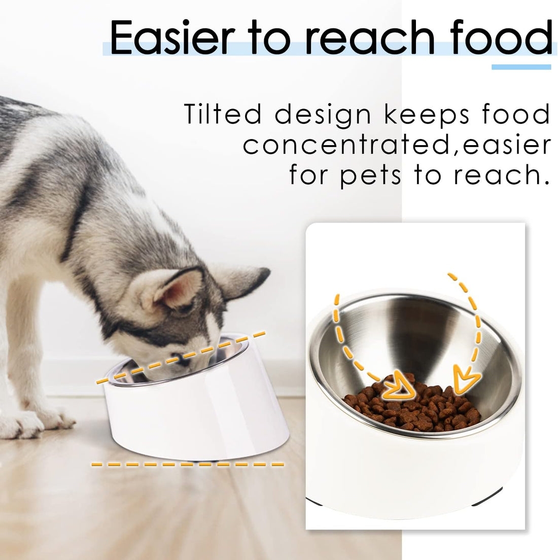 SuperDesign Mess Free 15° Slanted Bowl for Dogs and Cats