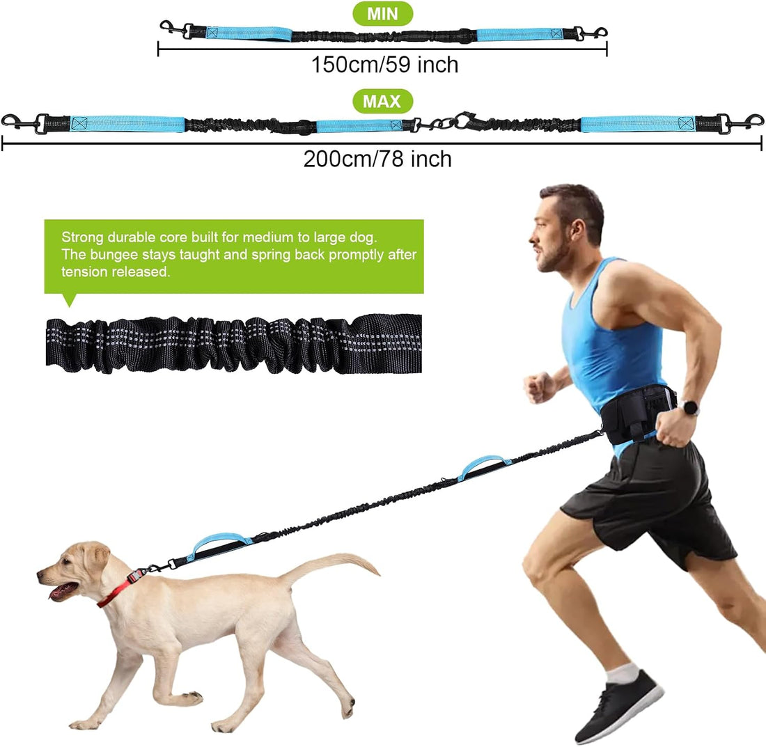 Hands Free Dog Leash, Waist Leash for Dog Walking, Running, Jogging