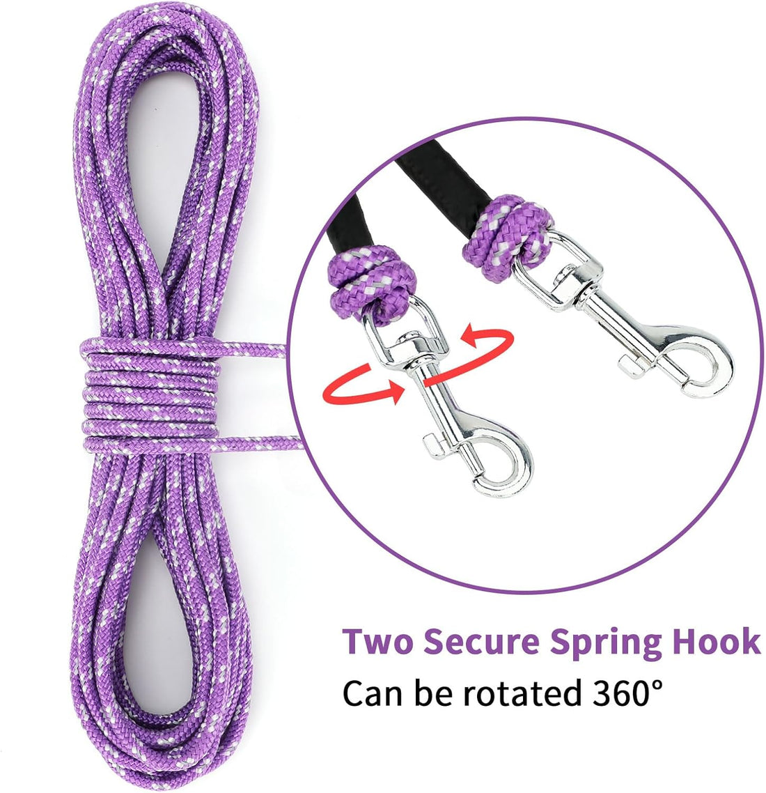 Reflective Cat Long Leash 15 FT, Outdoor Backyard Cat Tie Out Lead