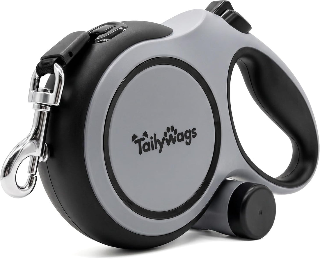 Retractable Dog Leash 26ft for Large Dogs up to 110lbs, Gray