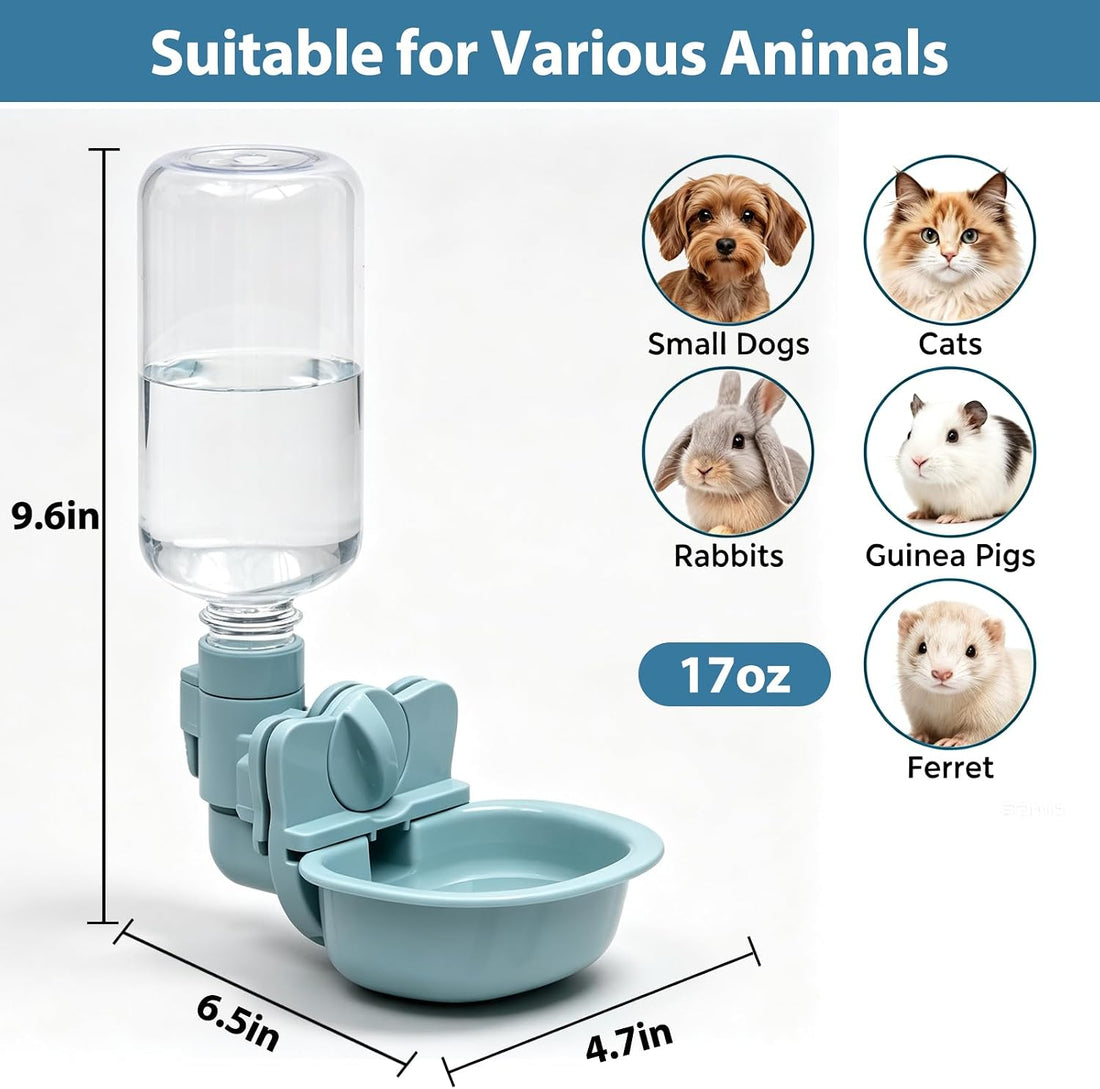Lemtrflo 17oz Rabbit Water Bottle, Cage Automatic Waterer Dispenser