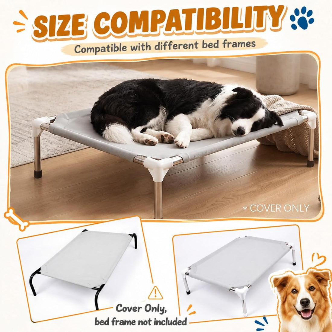 1 Pc Elevated Dog Bed Replacement Cover Dog Cot Cover Only