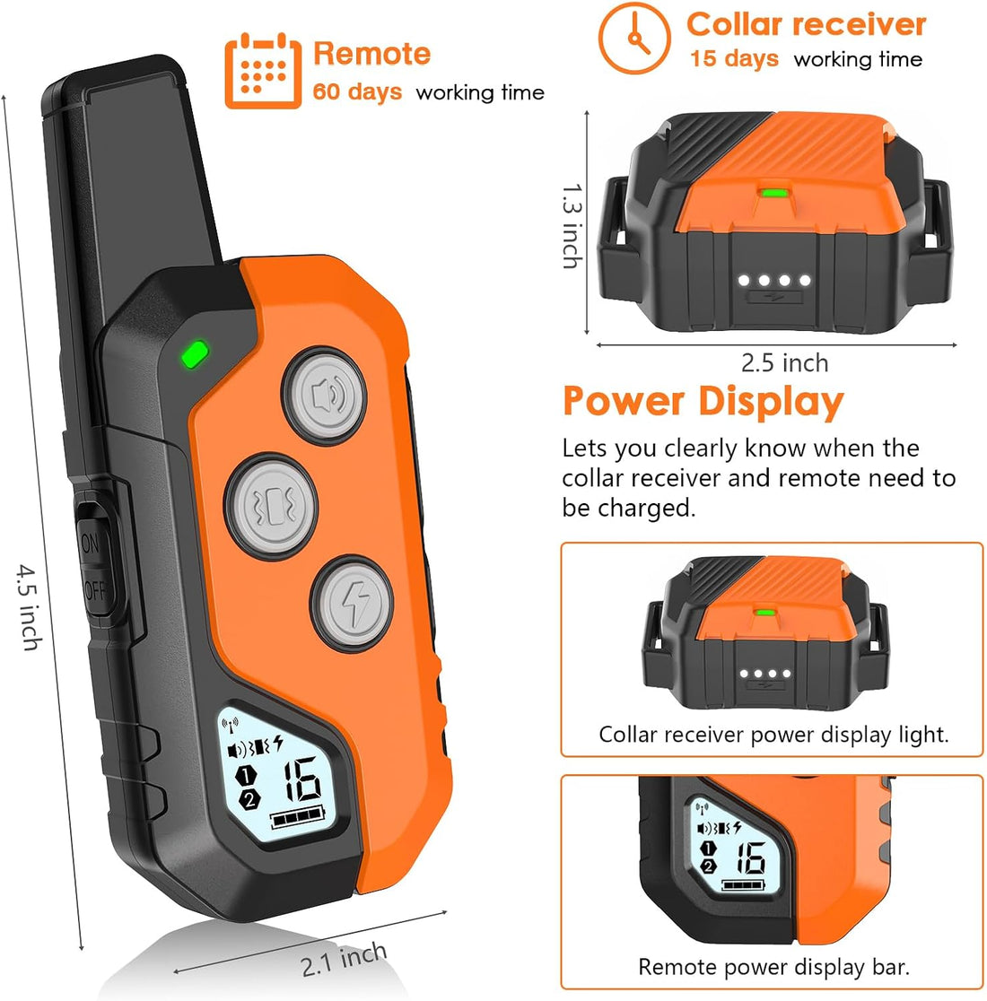 PIOUNS Shock Collar for Dogs, Dog Training Collar with Remote, 3 Modes