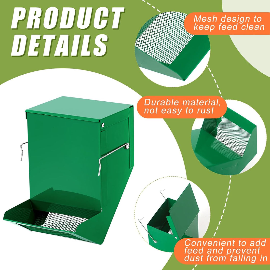 4 Pack Rabbit Feeder for Cages Small Animal Dispenser
