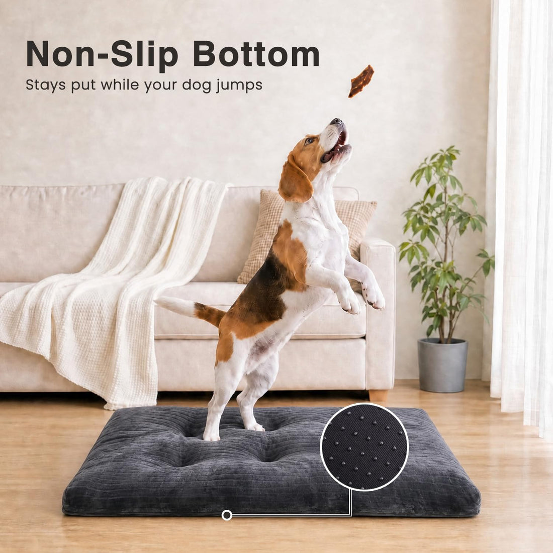 Dog Crate Bed Washable Dog Beds for Large Dogs Deluxe Thick Flannel