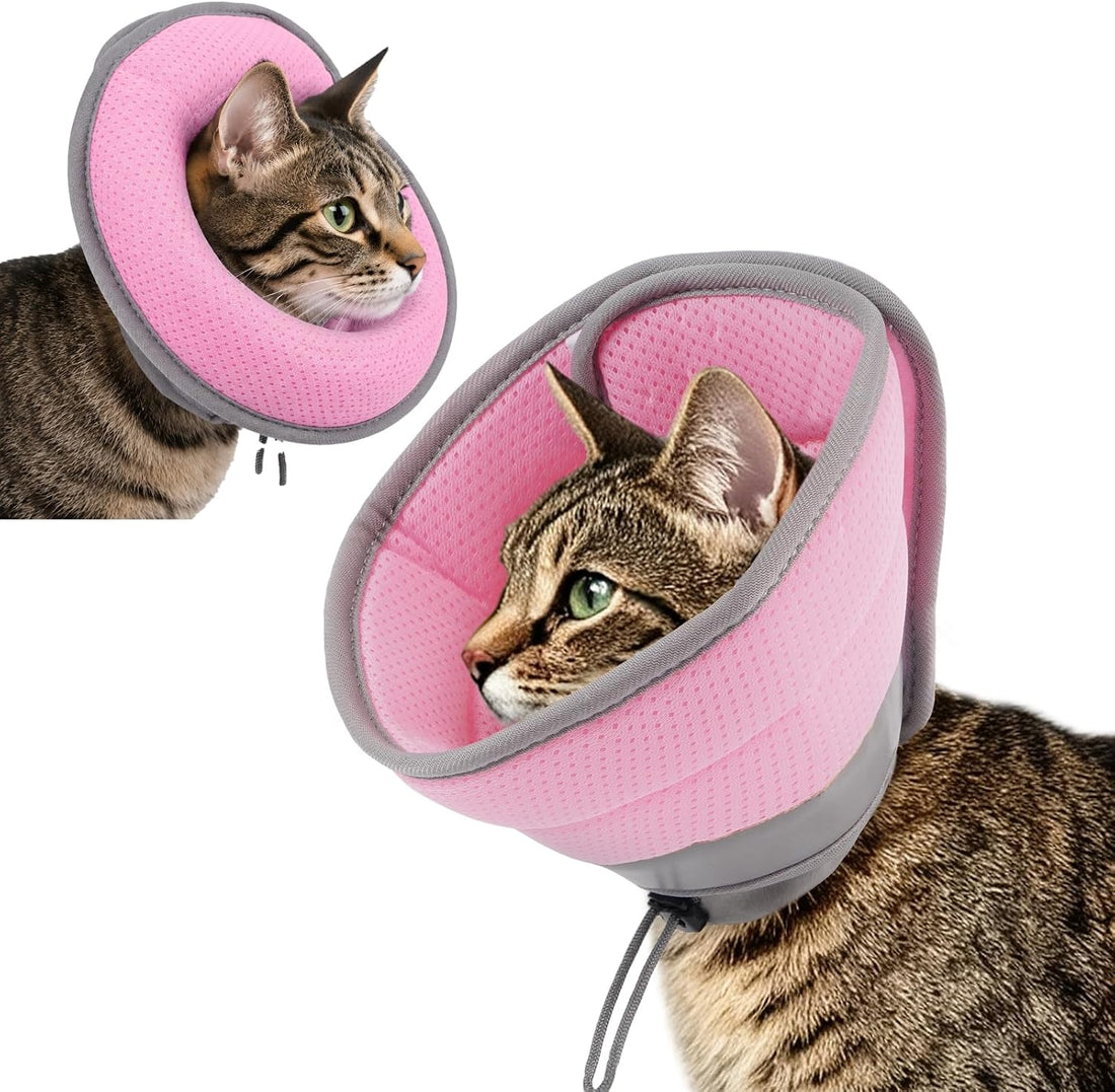 Soft Cat Cone Collar, Cat Recovery Collar, Surgery Collar，Pink