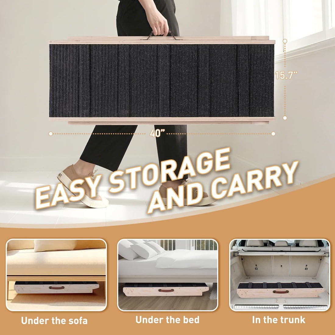 Dog Ramp for Bed - Foldable Small to Large Dog Ramp for Couch