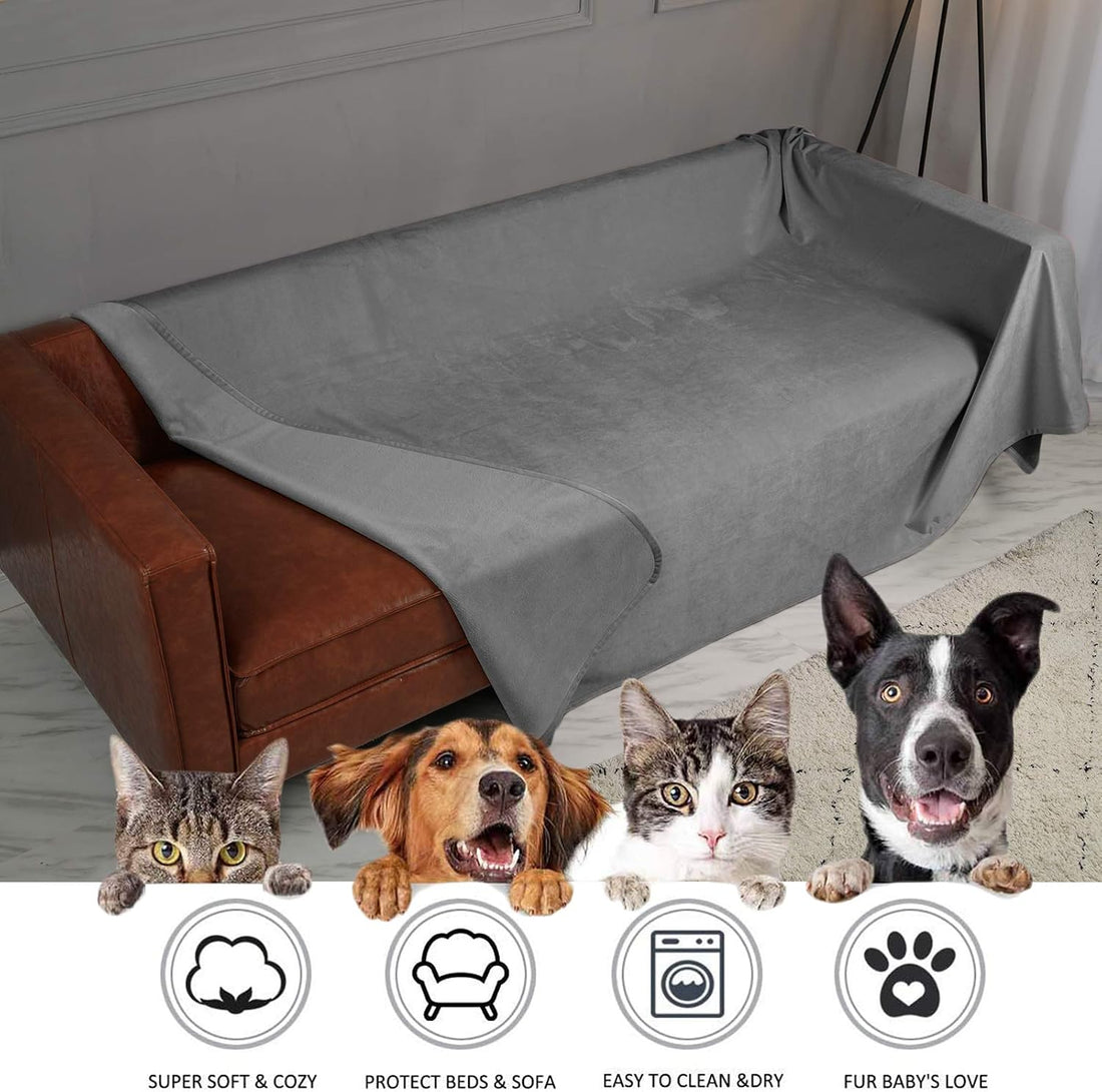 Ameritex Pet Bed Blanket Reversible 100% Waterproof Velvet Super Soft