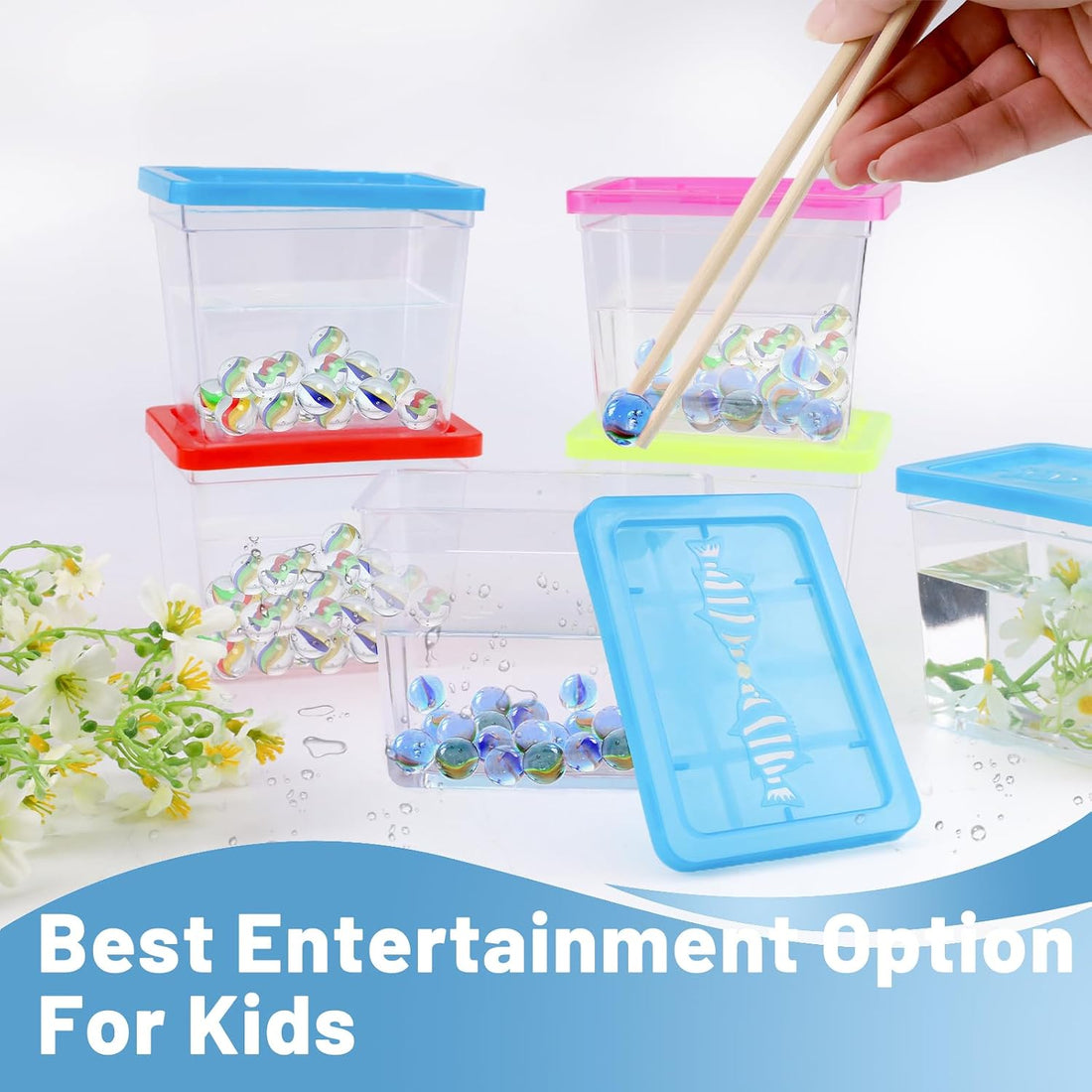 25 Pack Plastic Fish Bowl with Lids