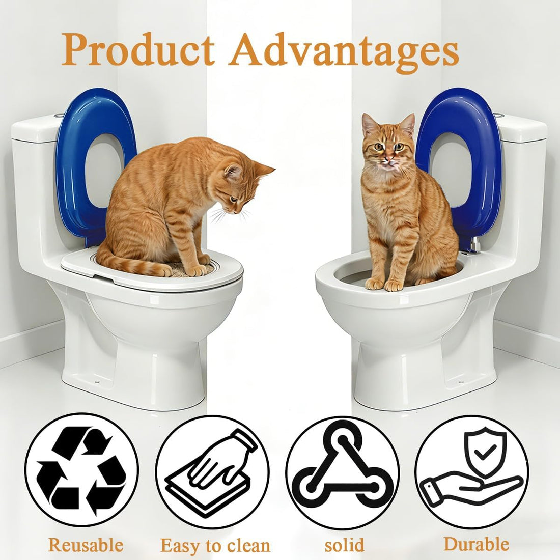 Cat Toilet Trainer Kit with Litter Scoop,5 Movable Parts