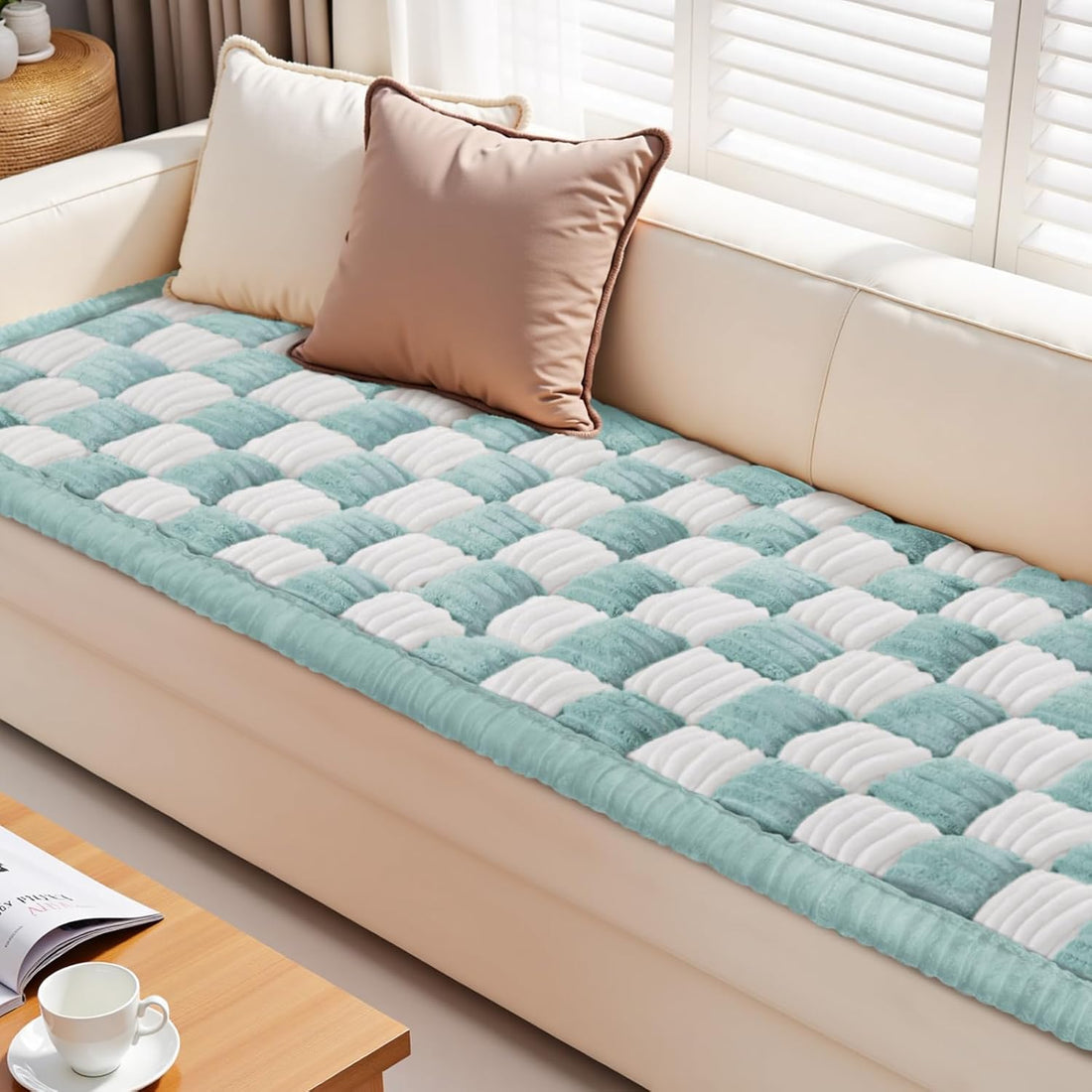 Checkered Couch Cover, Couch Covers For Dogs Washable Non-Slip