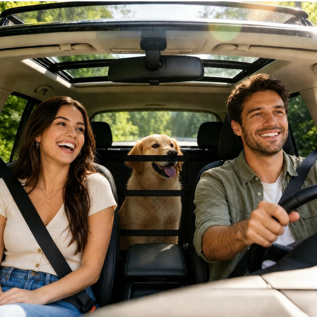Dog Car Barrier,Car Net for Dogs, Pet Divider for SUVs