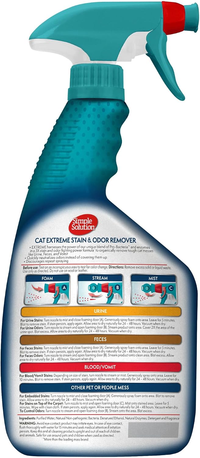 Simple Solution Extreme Cat Stain Eliminator for Strong Odor