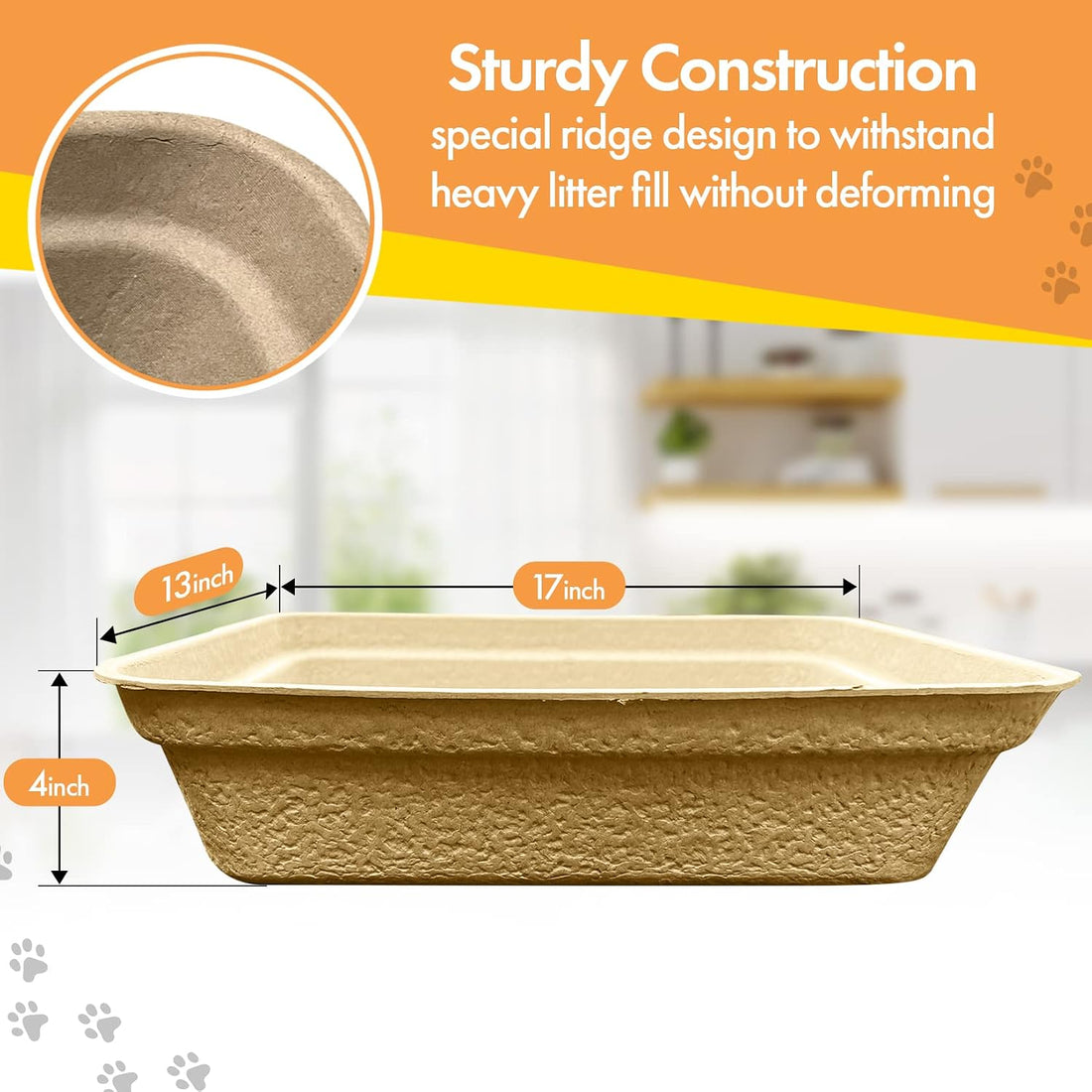 Disposable Litter Boxes (Brown, Large 8-Pack)