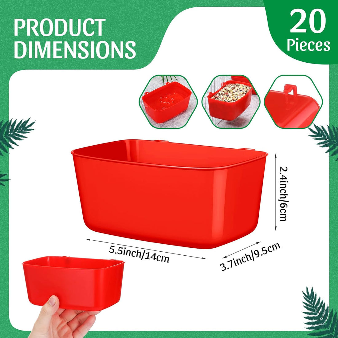 Zhehao 20 Pcs Poultry Water Cups Chicken Waterer Cups 18 oz